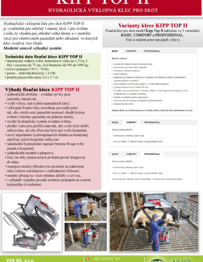 Výklopní fixační klec pro skot KIPP TOP II